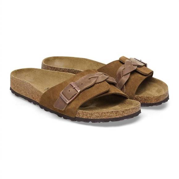 NEW BIRKENSTOCK women's oita braided narrow sandal in mink - Picture 1 of 4